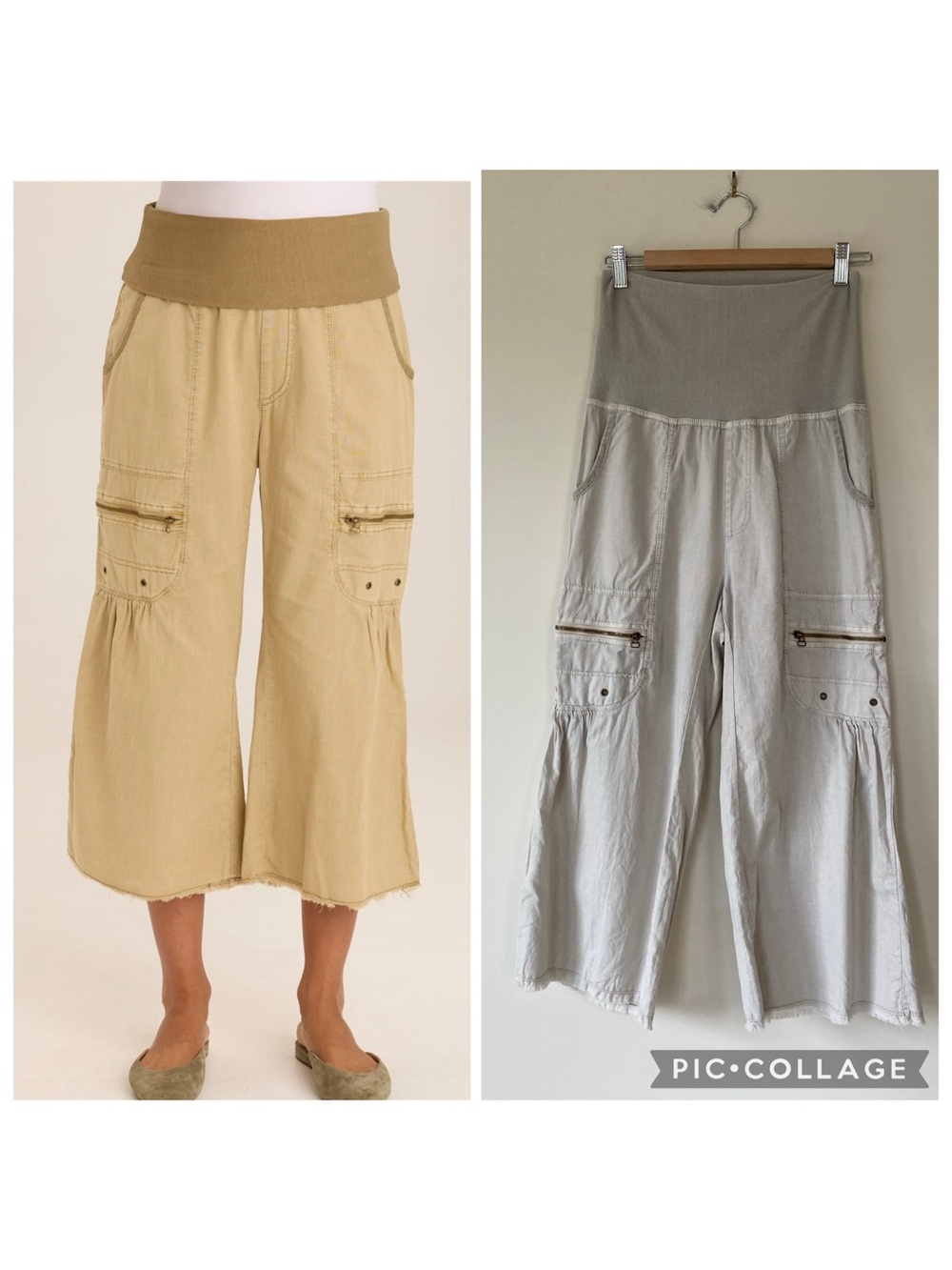 XCVI Wearables Pasqual Crop Wide Leg Cargo Pants Size XS